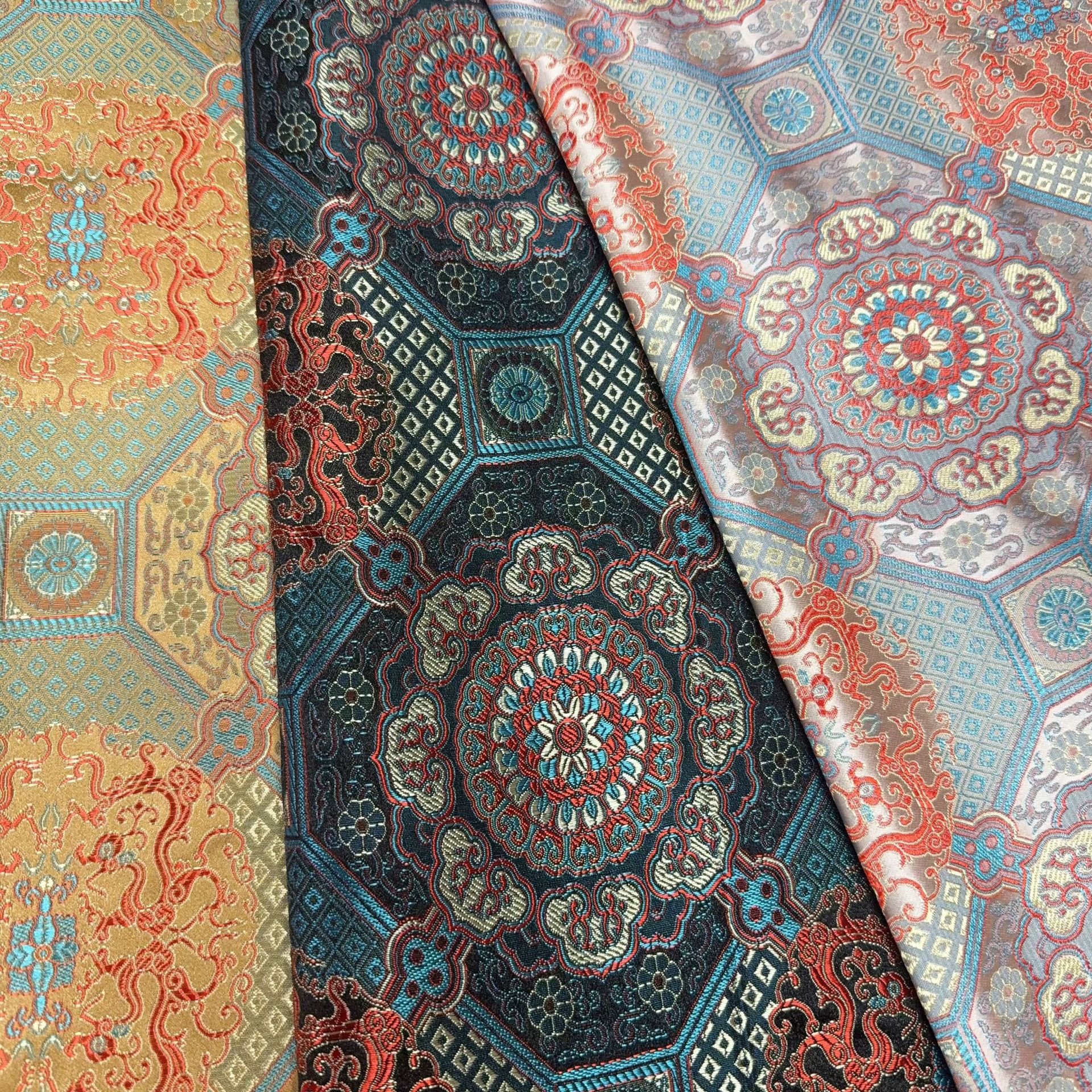 1.5 Wide Nylon Brocade Dragon Chinese Style Cheongsam Children's Performance Stage Costume Handmade Brocade Fabric