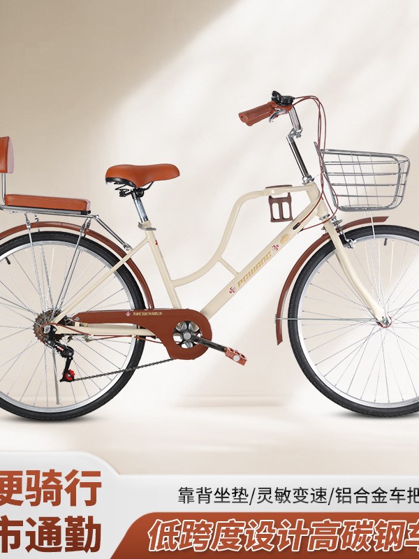 Cross-border European Adult 24 Inch 26 Men's and Women's Bicycles College Students' Casual Lightweight Retro Ladies Inflatable Bicycle