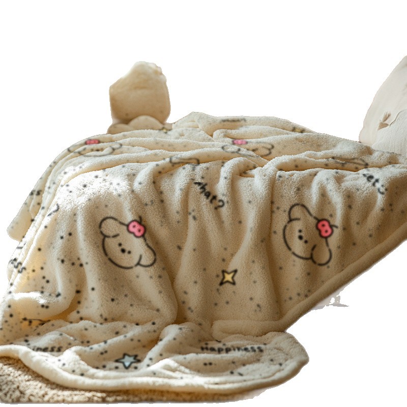 Milk Velvet Warm Blanket Double Thickeneded Flannel Blanket Office Nap Home Sofa Blanket
