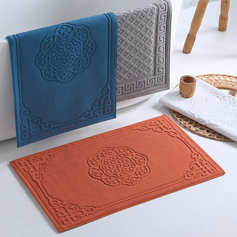 Новый китайский стиль, утолщенное хлопковое полотенце для пола в ванной, национальный стиль, винтажный, впитывающее, машинная стирка