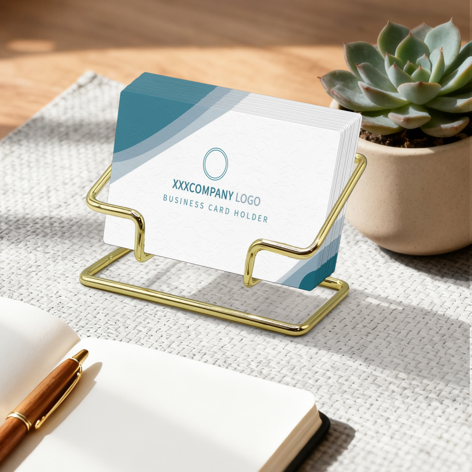 Simple Iron Business Card Holder B&B Hotel Business High-End Business Card Display Stand Metal Desktop Business Card Storage Box