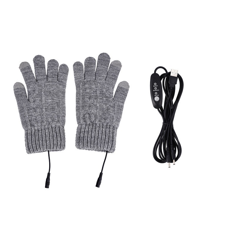 New USB Gloves USB Heated Gloves Large Size Temperature-Adjustable Power Bank Electric Heating Thickeneded Touch Screen to Keep Warm