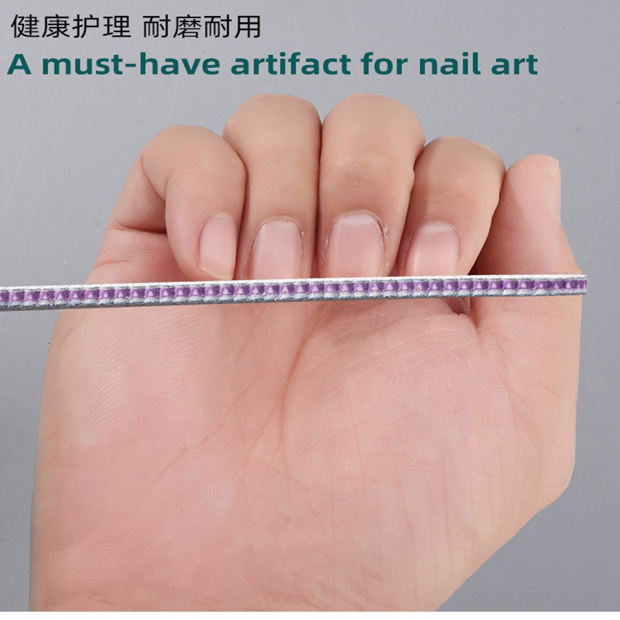 Factory Direct Supply Gray Sand Toothed Half-Moon 100/180 Nail File Double-Sided Wear-Resistant Shaping File Sanding Strip