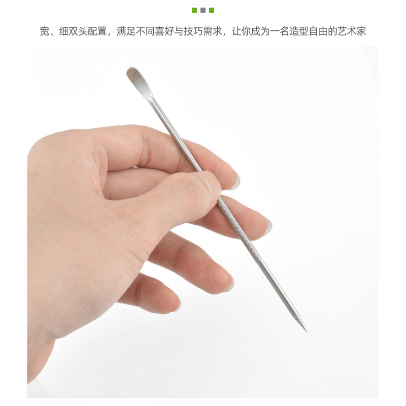 Factory direct supply flower needle coffee flower needle stainless steel flower pen fancy professional crochet needle carved needle wooden handle