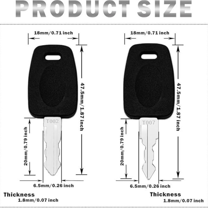 Supply T002, T007, T006 keys