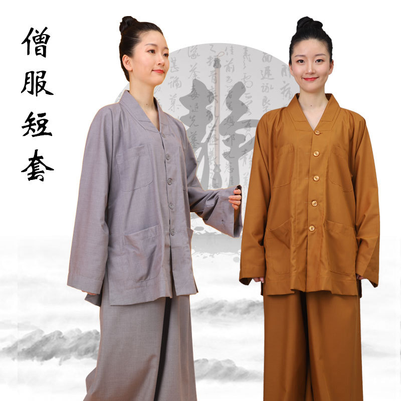 Winter monk coat cotton-padded jacket jacket suit thickened warm Monk nun master monk robe cotton-padded jacket short suit