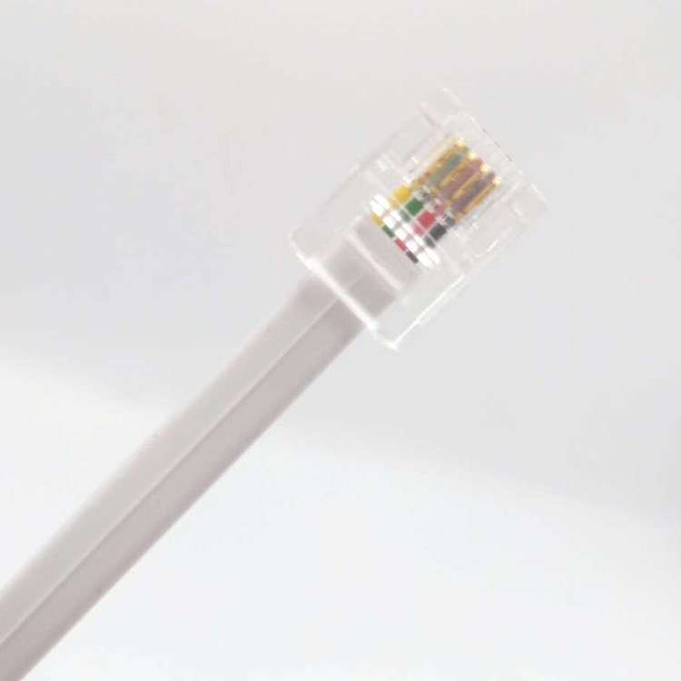Supply 4-core pure copper flat telephone line RJ9 4P4C Crystal Head telephone line 30AWG1.2 m network cable in stock