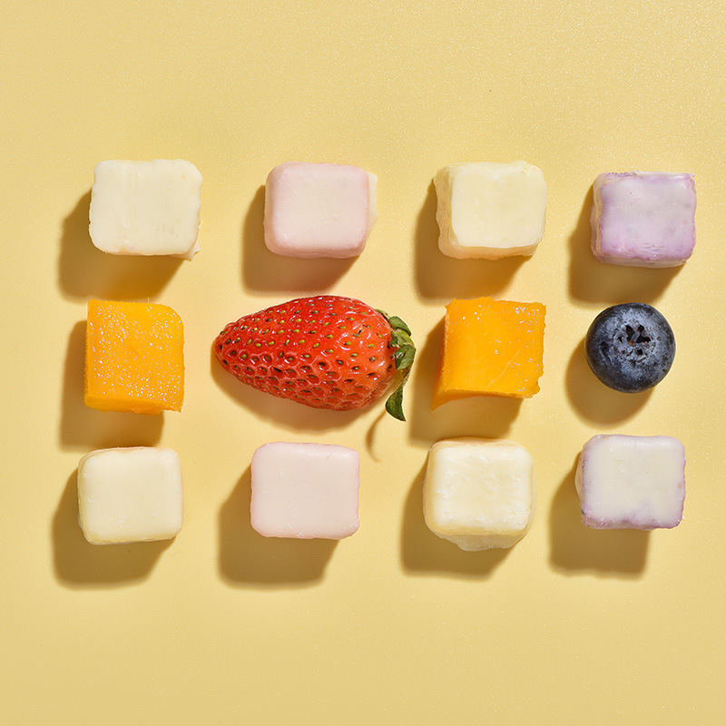Yuanqi Shu Eight Freeze-Dried Yogurt Blocks Strawberry Blueberry Durian Freeze-Dried Snack 45g Dried Fruit Snack