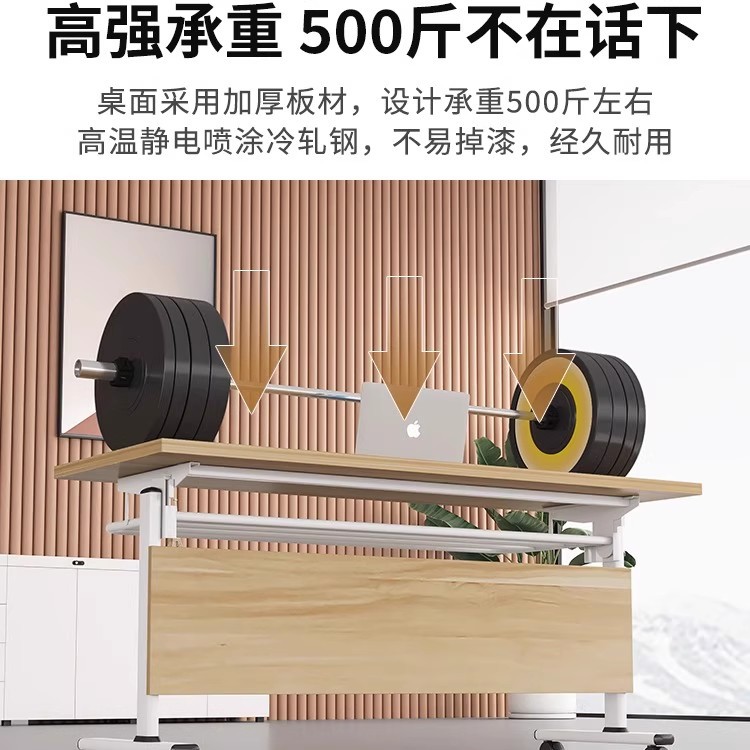 Folding Training Table Conference Table Removable Splicing Long Table Double Desk Foldable Training Table and Chair Combination