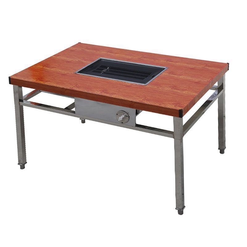 Guizhou Small Tofu Smokeless Barbecue Table Stainless Steel Charcoal Barbecue Table Barbecue Shop Smokeless Charcoal Grill Buffet Table