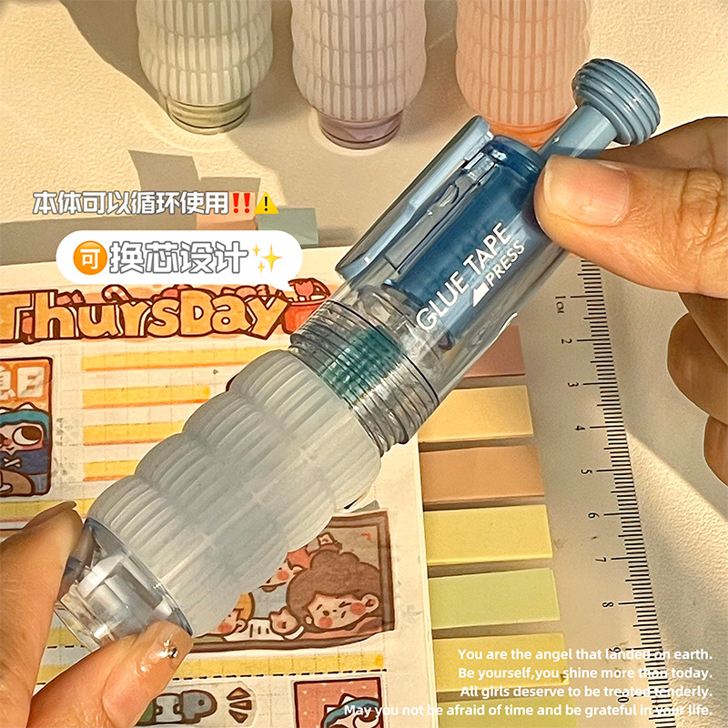 New pen-type press dot glue high color value high viscosity replaceable core correction belt dot double-sided adhesive students