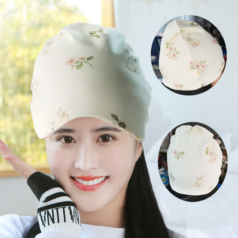 Four seasons moon cap combed sanding cotton soft eaves contrast color pregnant women pile cap maternal hair band Factory Outlet
