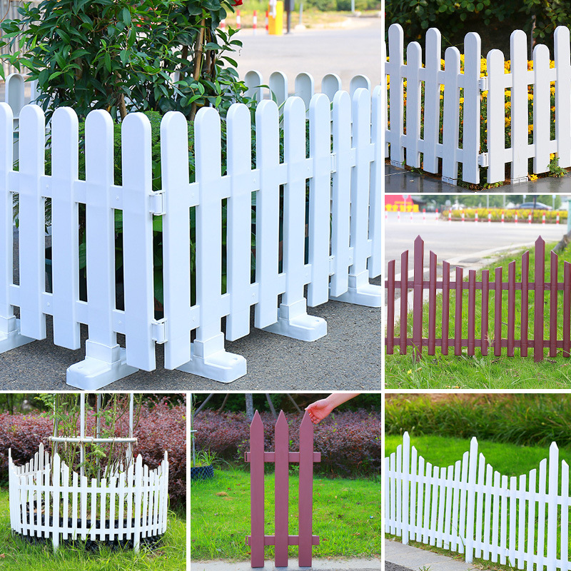Plastic Fence Garden Fence White Brown Fence Courtyard Park Fence Project Community Greening Fence