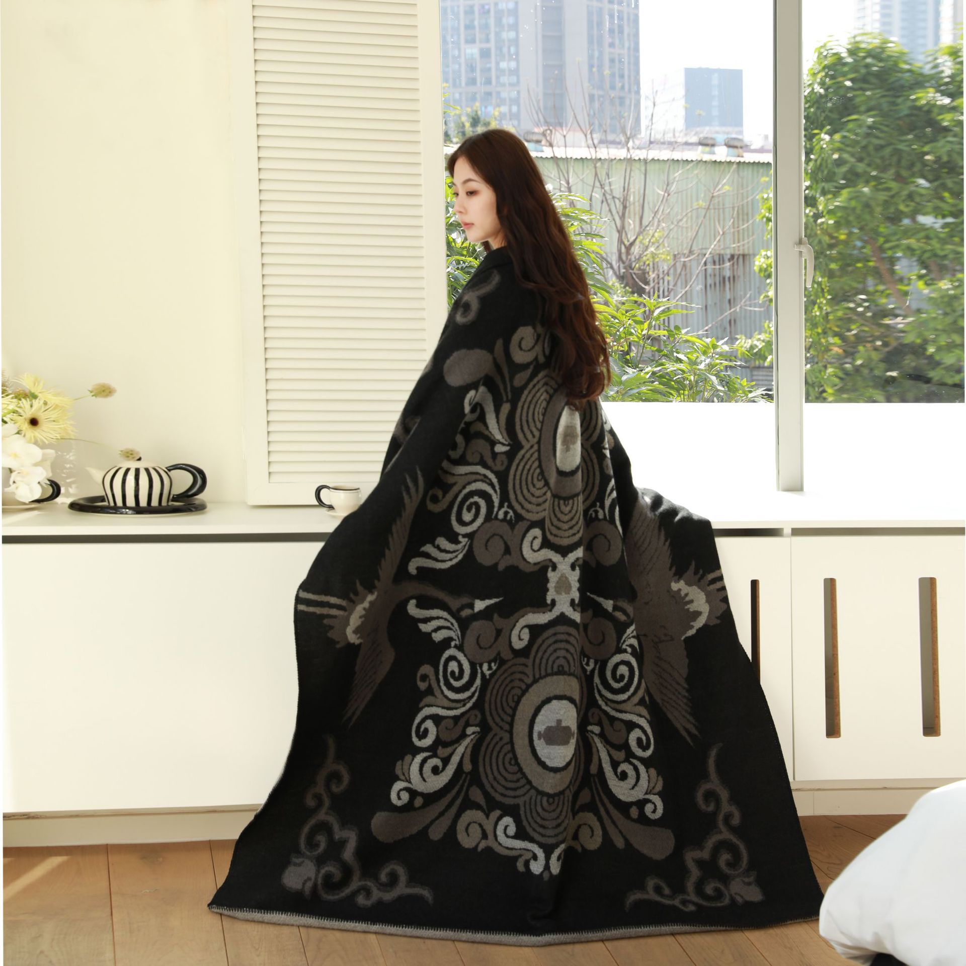 2025 Original Designer Guofeng Retro High-end Blanket Office Lunch Break Nap Blanket Sofa Blanket Cover Blanket