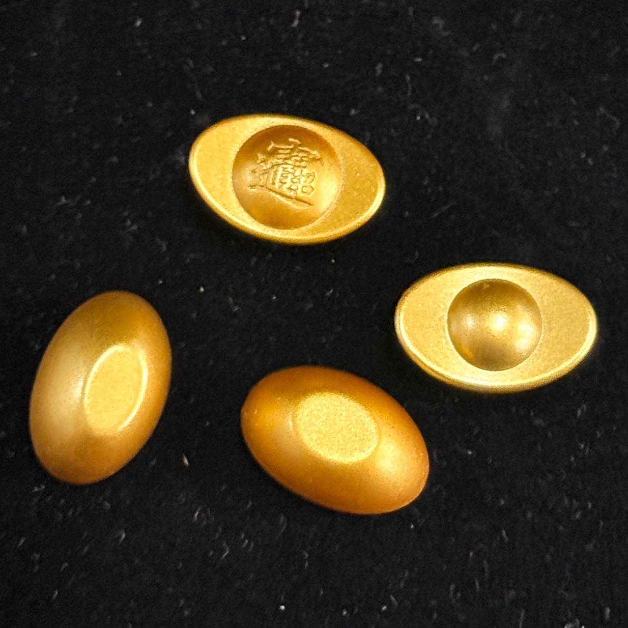 Sand Gold Solid Simulation Mini Alloy Glossy Small Ornaments Chinese Gift Ingot