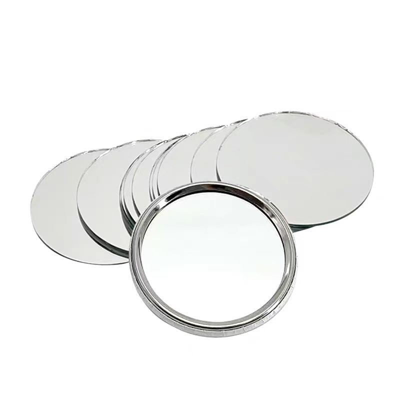 In-Stock 58Mm/75Mm Badge Metal Small Mirror Supplies DIY Makeup Mirror Badge Anti-Drop Portable Blank Material
