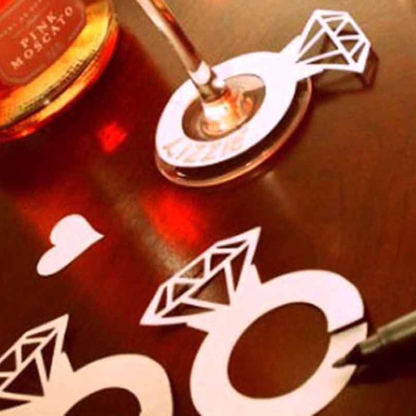 Декоративная карточка для вина на свадьбе, карточка с бриллиантовым кольцом, креативная карточка для места