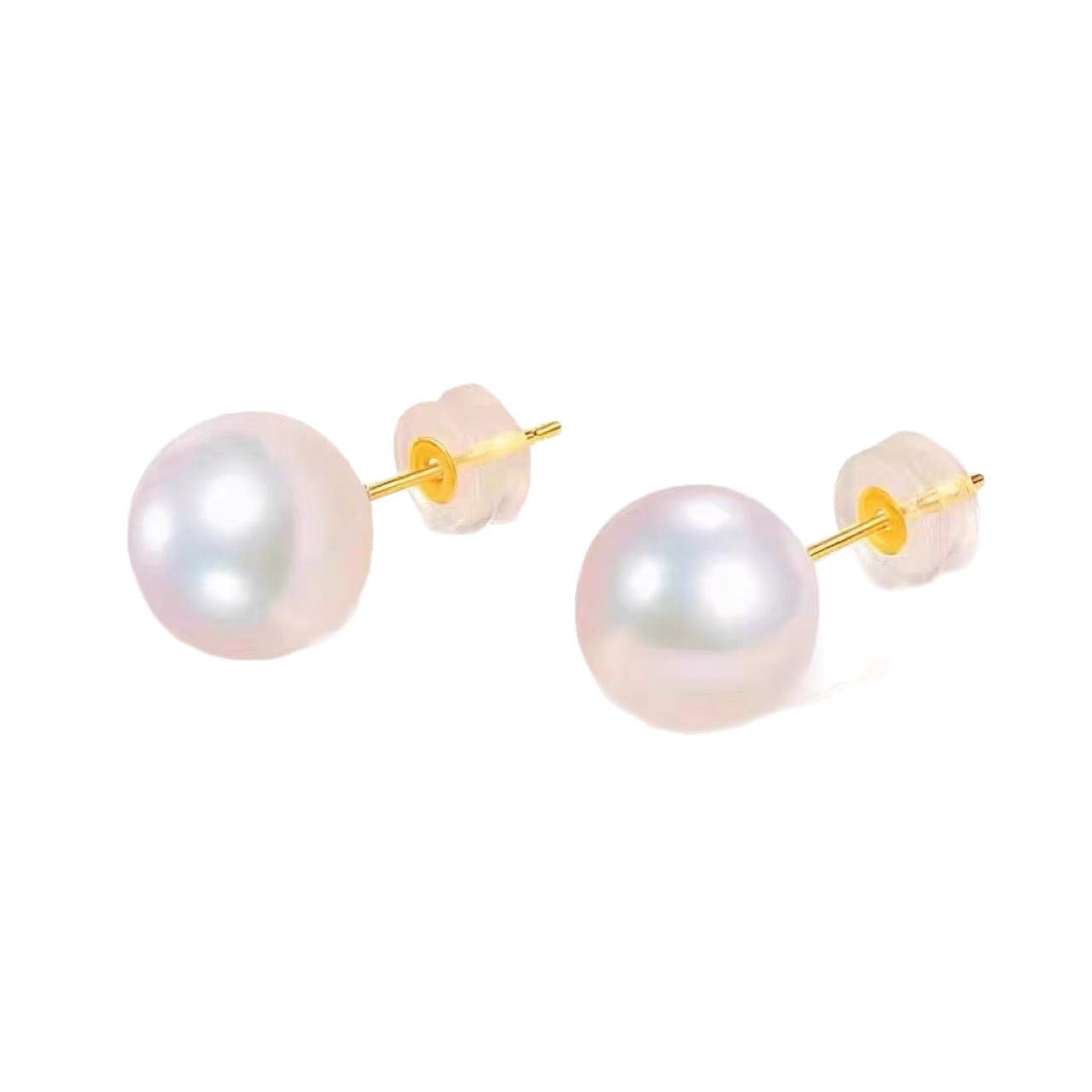 Xinbaoli Jewelry K Gold Series Natural Freshwater Pearl Stud Earrings 18K Gold Pearl Stud Earrings