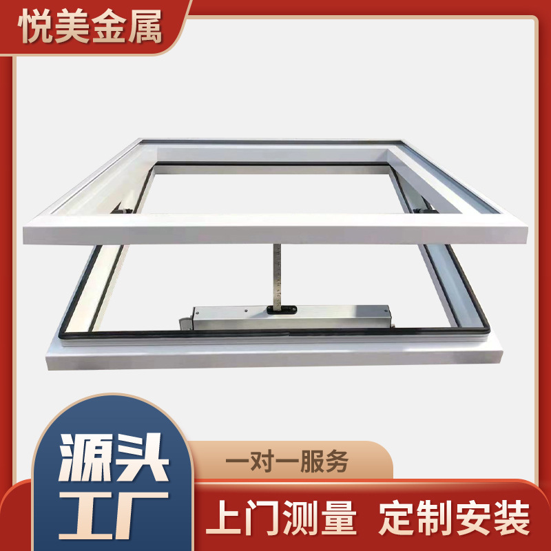 Aluminum Alloy Slanted House Roof Skylight Attic Skylight Glass Ventilation Window Sun Room Basement Breathable Electric Skylight