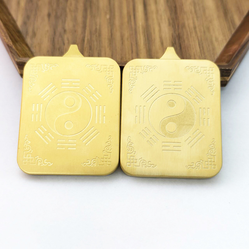 Bagua Ji Thangka Box Titanium Steel Long-Lasting Color-Preserving Electroplated Square Thangka Gawu Box Pendant Manufacturer
