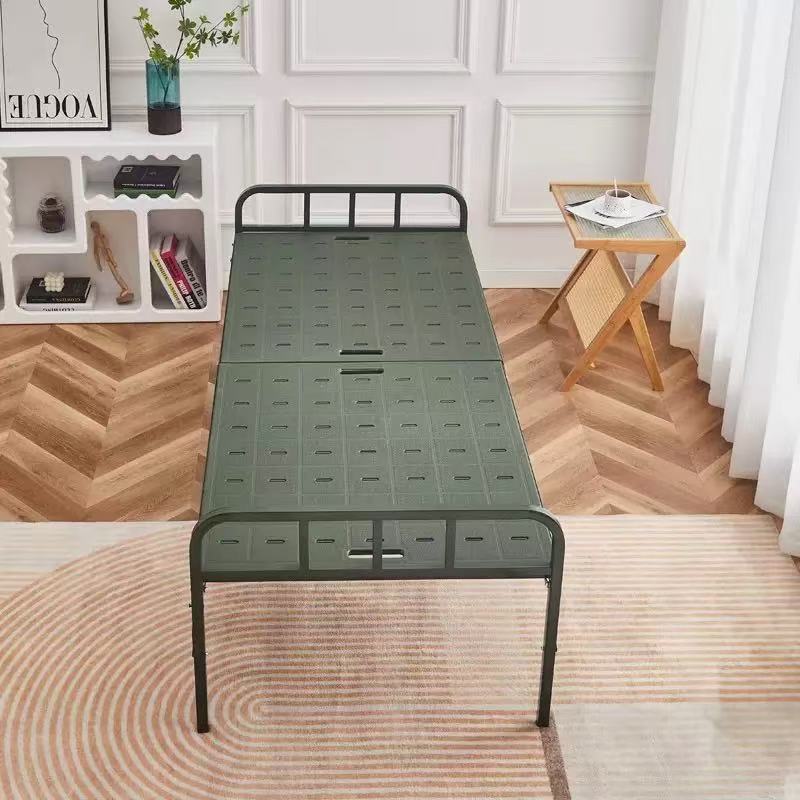 Emergency Disaster Relief Steel-Plastic Folding Bed Fire Relief 80% off Camping Bed Home Outdoor Single Nap Bed Simple Bed