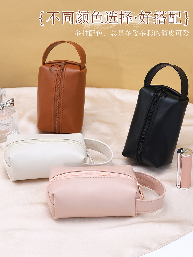 New Large Capacity Ins Portable Mouth Red Envelope Cosmetic Bag Mini Carry-on small size Jewelry Key Coin Purse PU Leather