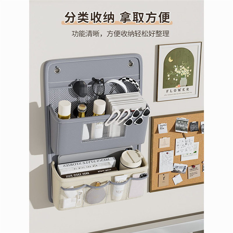 Wall-Mounted Storage Hanging Bag Behind the Door Multi-Layer Fabric Internet Celebrity Cosmetics Storage Bag Storage Hanging Pocket Wholesale