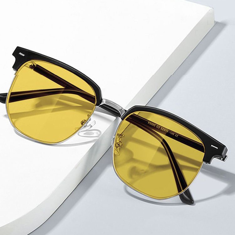 Очки ночного видения с фоточувствительной линзой, защищающие от УФ, полукаркасные, для водителей, противосветовые