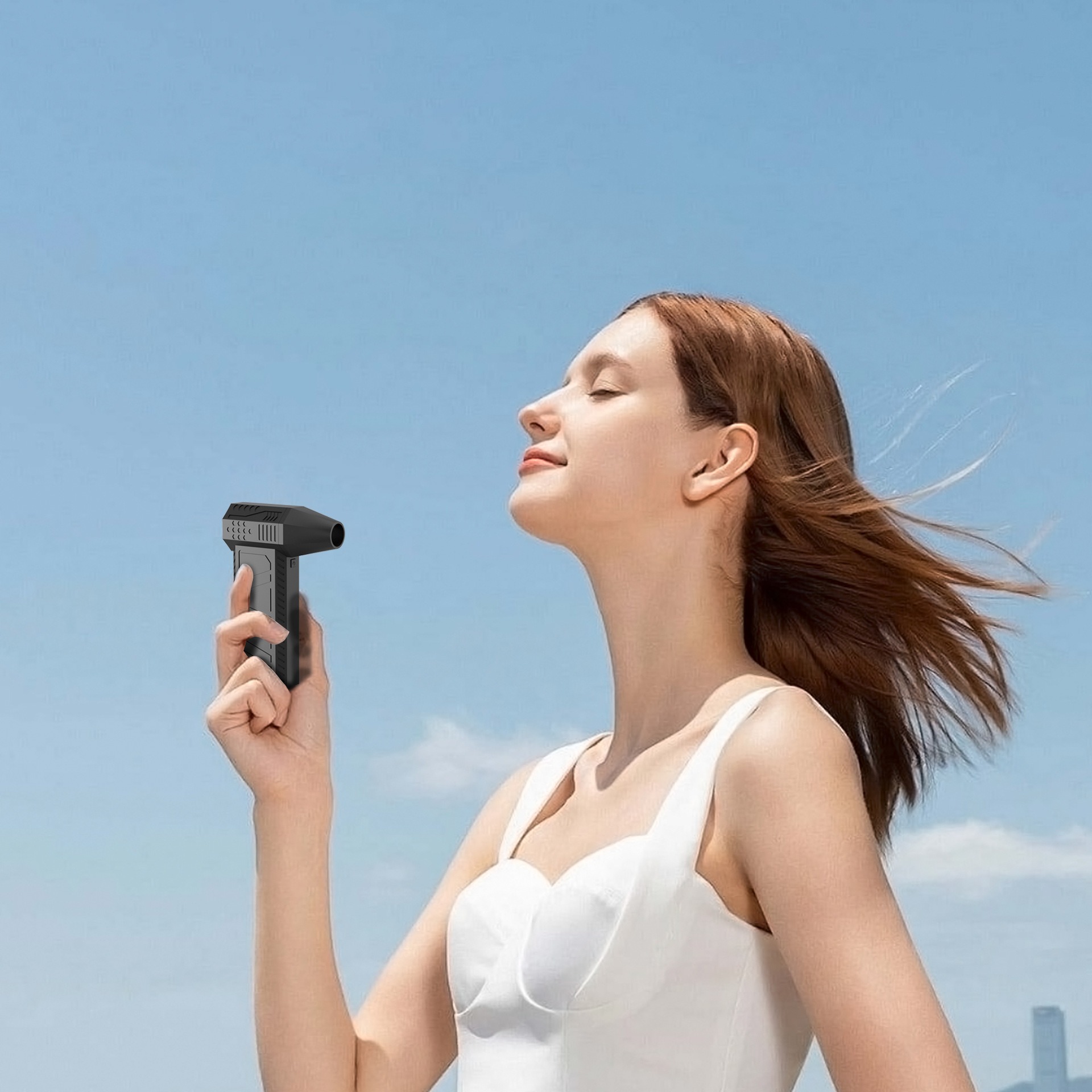 Violent Fan Portable Mini Camping Outdoor Handheld Turbine Fan High-Speed Brushless High-Speed Blower Dust Blower