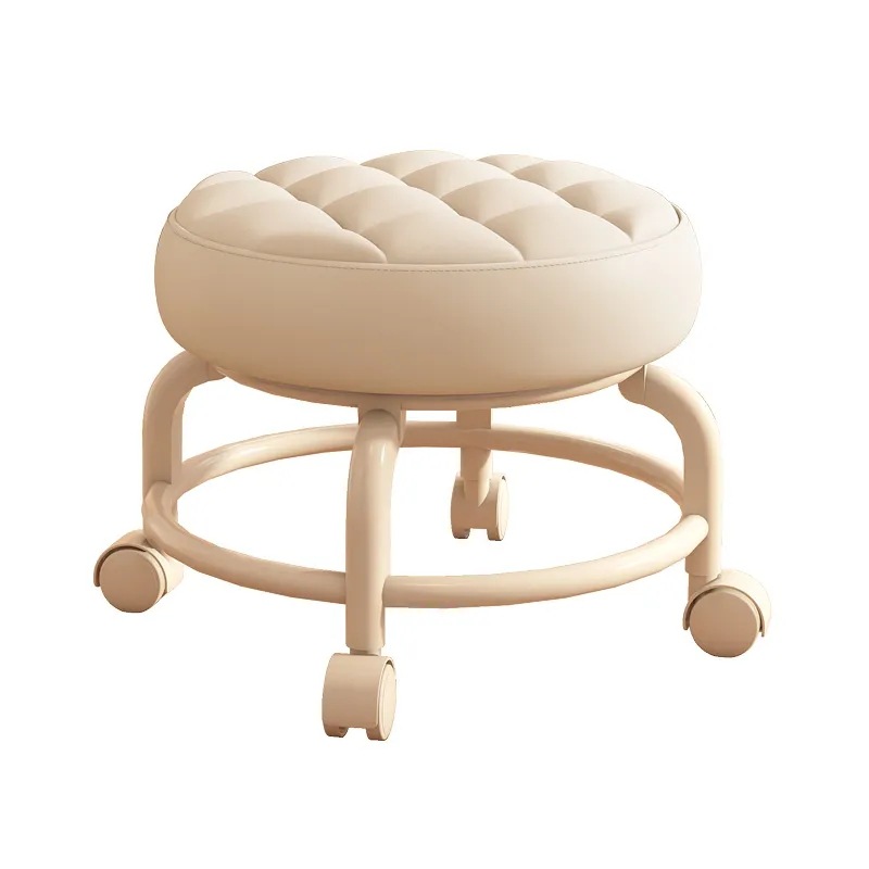 Universal wheel pulley low stool children's toddler stool multi-functional beauty seam pedicure shoe changing stool round stool soft seat