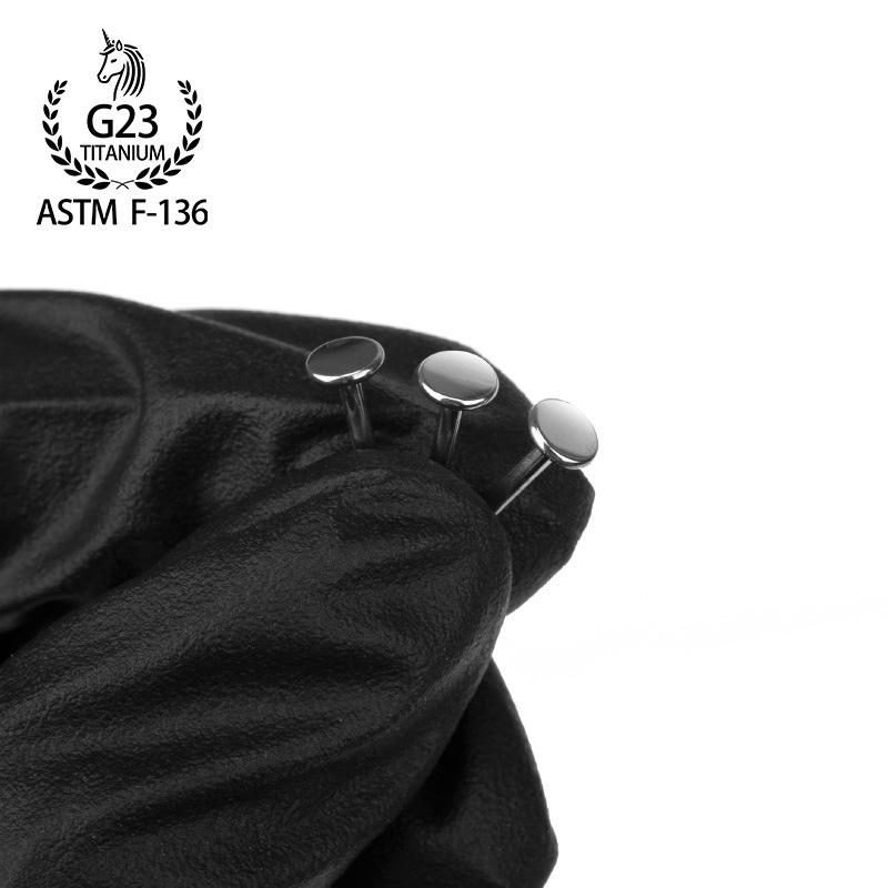 F136 Titanium Alloy Internal Thread Lip Nail Earring Base 0.9 Internal Teeth Fittings Flat Bottom Rod Puncture Jewelry Replacement Rod