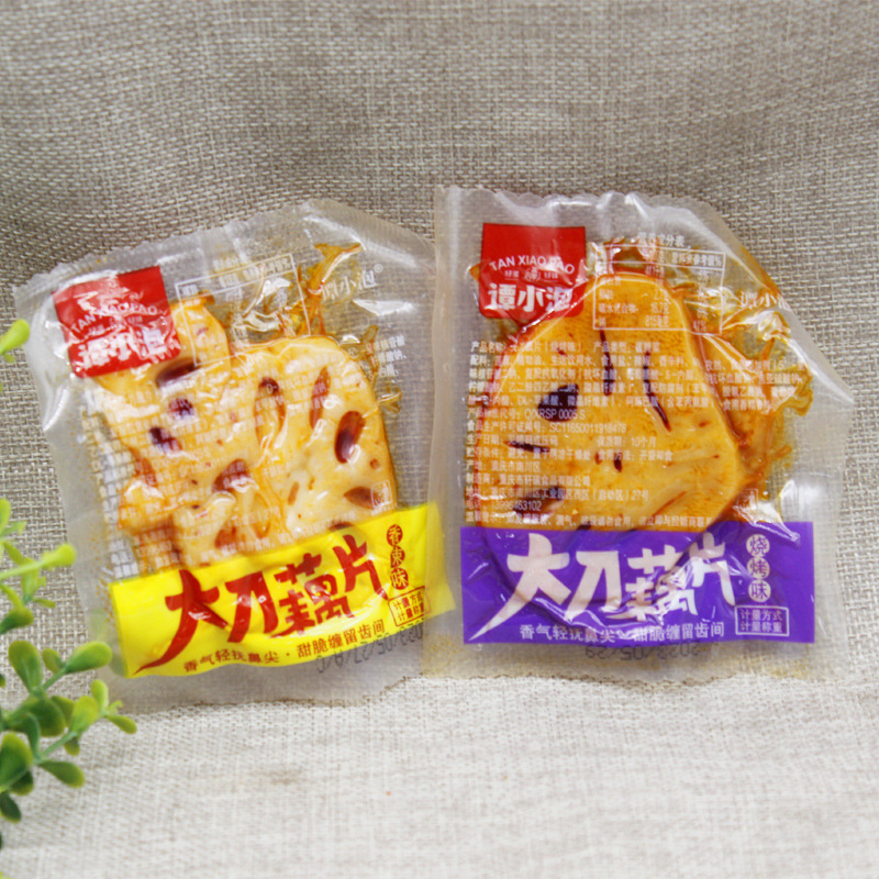 Tan Xiaoxiao tan one knife lotus root slices spicy barbecue flavor whole pack 5kg wholesale leisure food instant snack independent bag