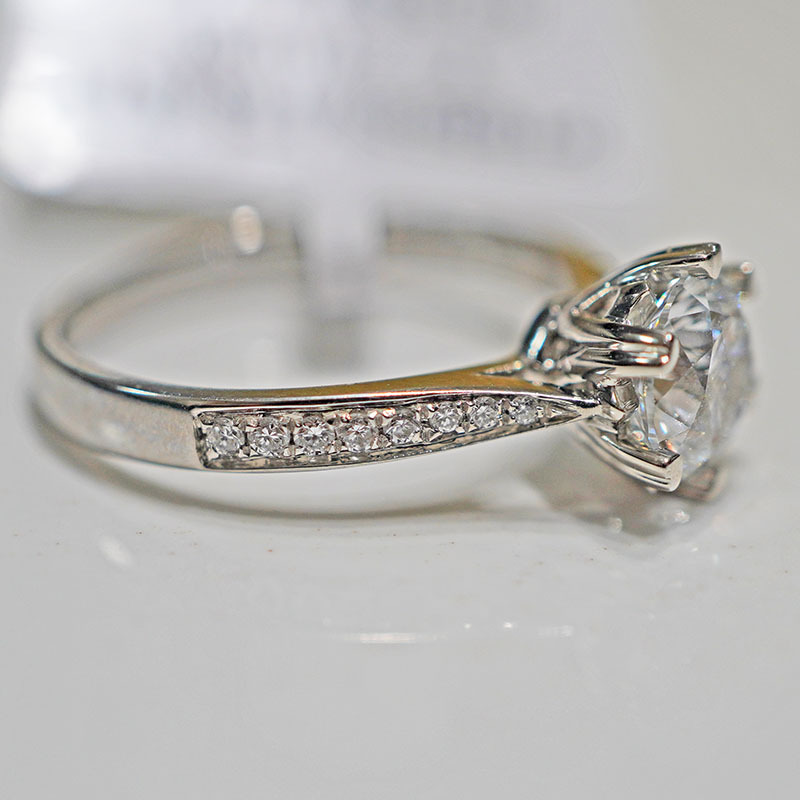 Pt950 Platinum Cultivated Diamond Ring for Women Niche Heart-Shaped Starry Wedding Proposal