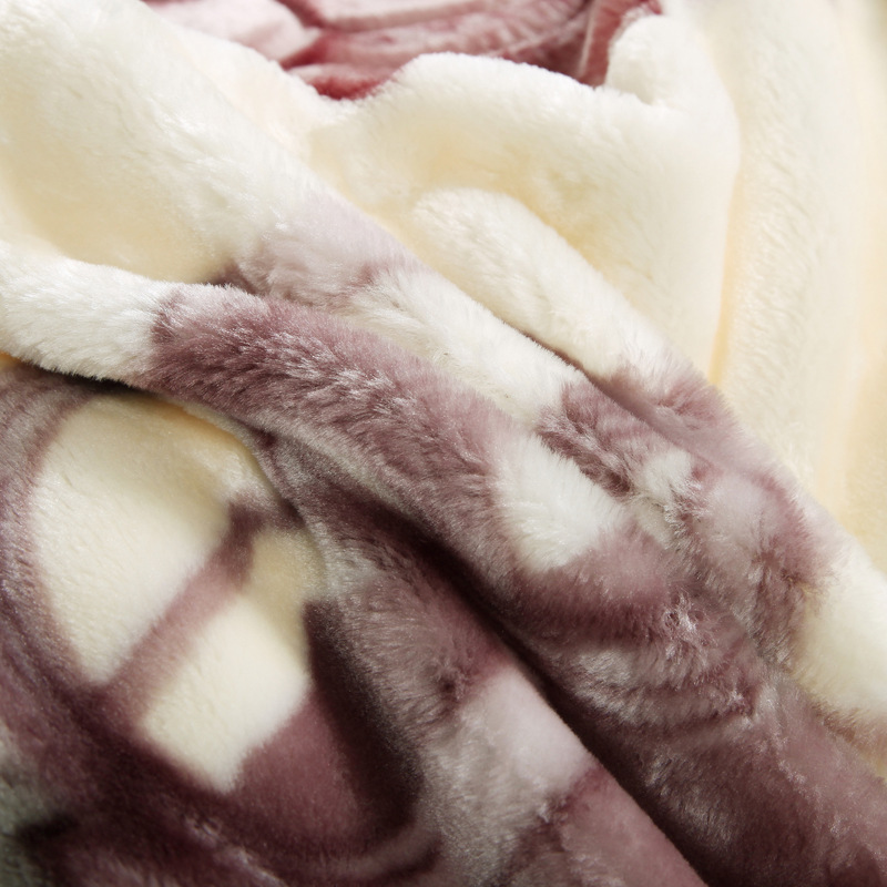 Cross-Border New Double-Layer Thickened Raschel Blanket Wedding Single and Double Double-Layer Thickened Blanket Manufacturer Cover Blanket