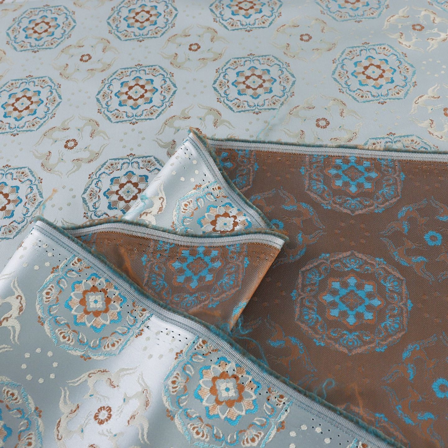 New Chinese-Style Imitation Song Dynasty Brocade Fabric Remnants, Traditional Chinese Style Horse-Face Skirt, Vest, Top, Handmade DIY Brocade Jacquard Fabric