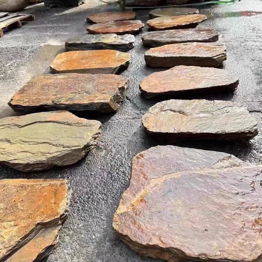 Природные ржаво-желтые плитки из блустоуна, садовые ступени, мощение для двора, плитки для газона, наружные противоскользящие плитки