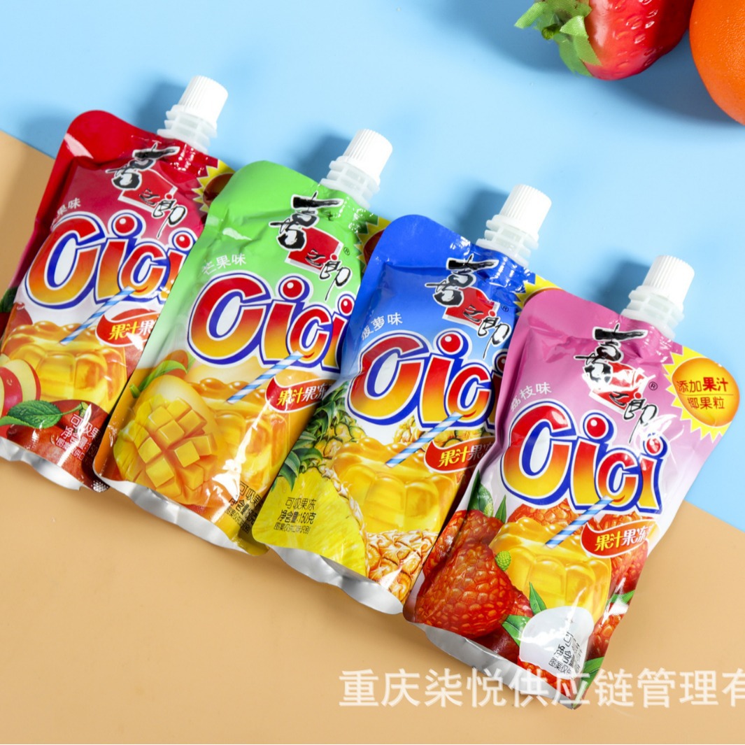 Xizhilang Jelly 150g Cici Fruit Juice Sucking Jelly Refreshing Grape Flavor Mango Lemon Flavor Snacks Wholesale in Stock