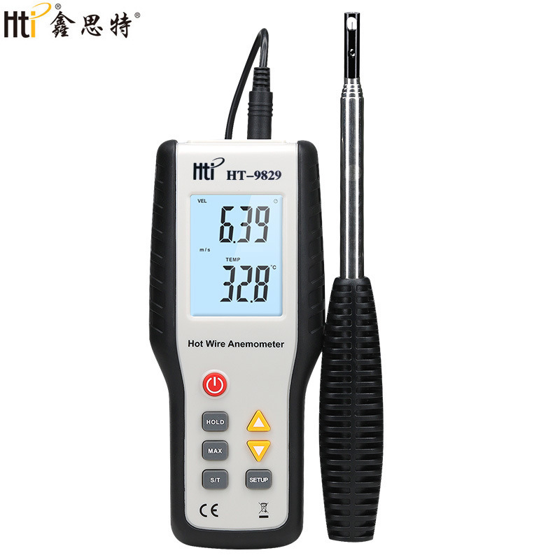 Hti Xinsite Ht9829 Thermal Anemometer Air Volume Meter Hot Line Hot Ball Anemometer Wind Temperature Measurement Breeze