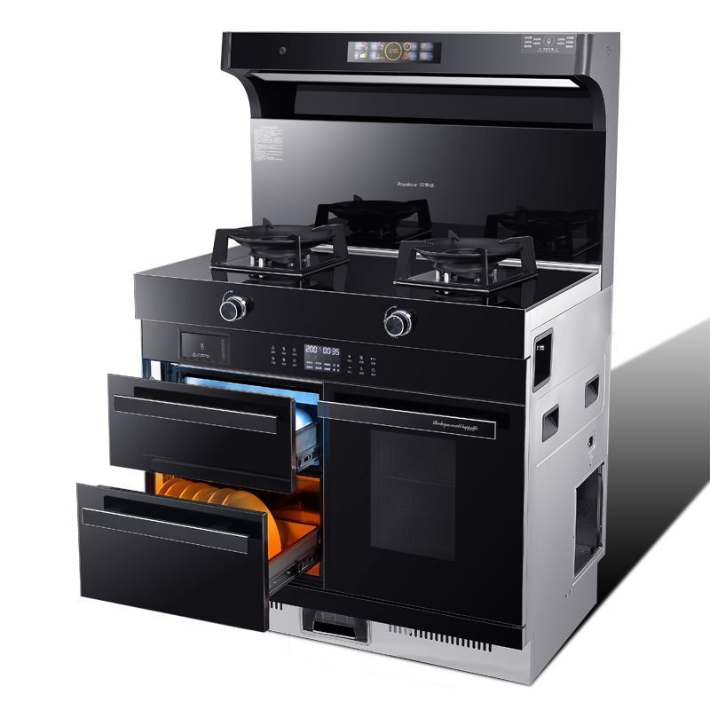 Integrated Stove for Home Use, Multifunctional Kitchen Stove with Variable Frequency Disinfection Cabinet, Eco-Friendly Side-Suction Range Hood, Steam Oven, and Energy-Efficient Stove