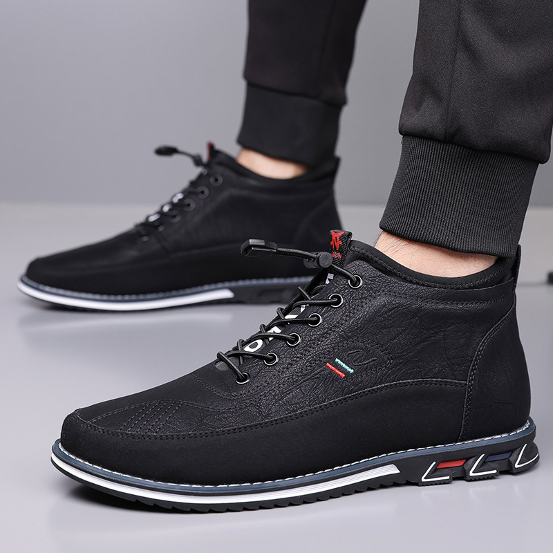 Cross-Border Prince Casual 52 Large Size Men's High-Top Shoes Fashionable Mid-Calf Men's Boots Embroidered Slip-On Flat Shoes in Stock
