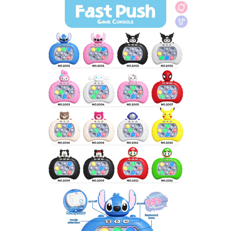 Cross-Border Children's Quick-Push Game Console Puzzle and Whack-A-Mole Press and Play Thinking Logic Concentration Decompression Toy