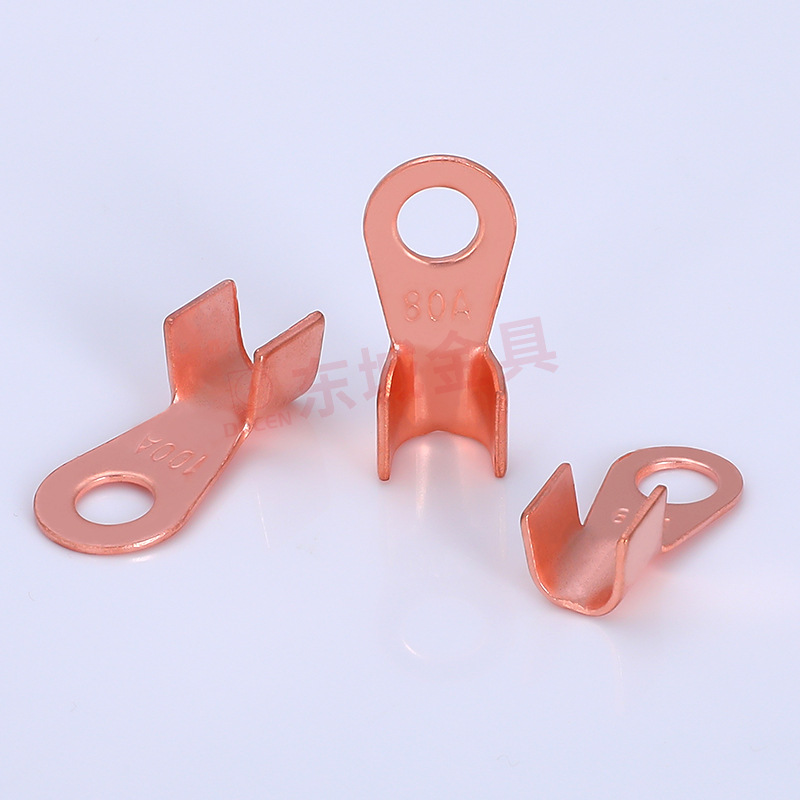 Ot Opening Nose National Standard Thickeneded Copper Tinned Copper Nose Battery Wire Grounding Cold-Pressed Terminal Copper Wire Nose