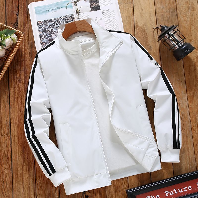 Spring and Autumn Men's Jackets Stand Collar Sports Casual Jackets Men's Jackets Windproof and Waterproof Thin Loose Tops and Coats