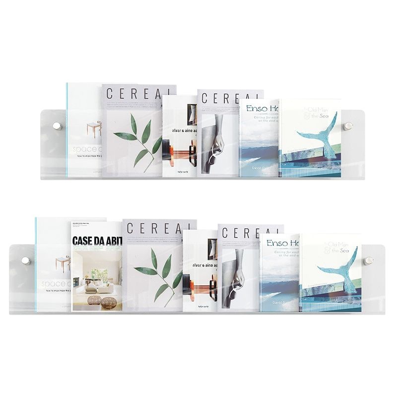 Transparent Acrylic Wall Storage Rack Study Magazine Display Rack Kindergarten Wall-mounted Storage Book and Newspaper Rack