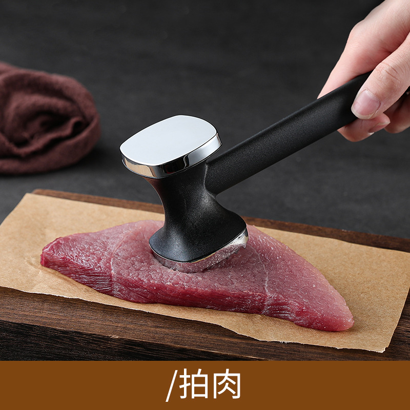 Zinc Alloy Double-Sided Meat Tenderizer Steak Hammer Meat Pounder Double-Sided Beater Garlic Pounder Meat Tenderizer Kitchen Tool