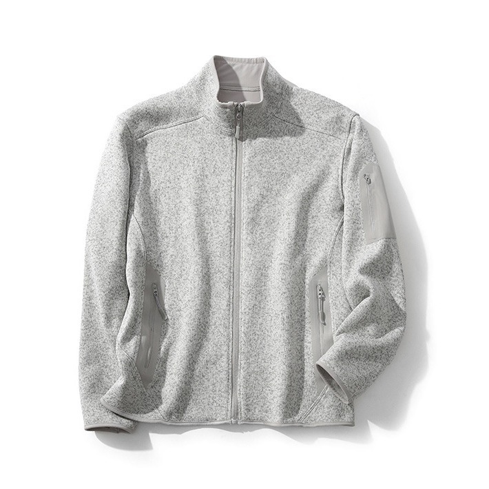 [bird] covert stand collar outdoor sports leisure thick warm fleece cardigan coat