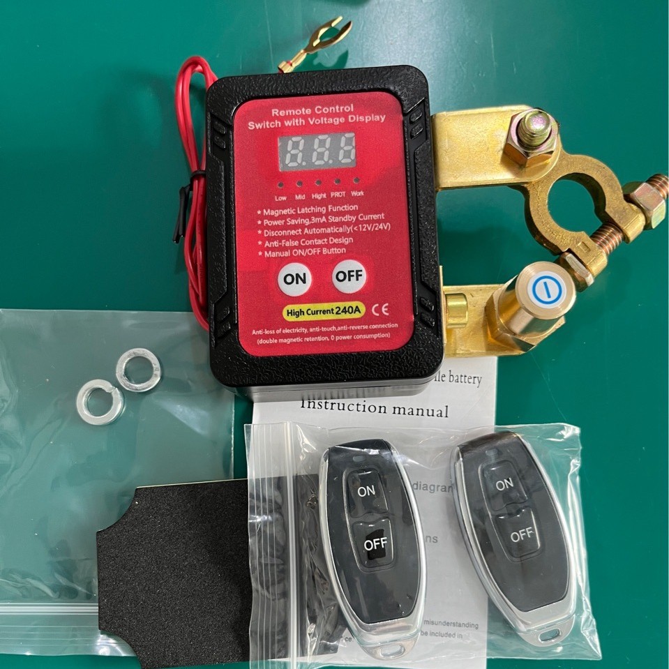 25 New Cut-Off Switch 12V240A Remote Battery Disconnect Switch Automatic Power-Off Switch for Cars and Large Trucks