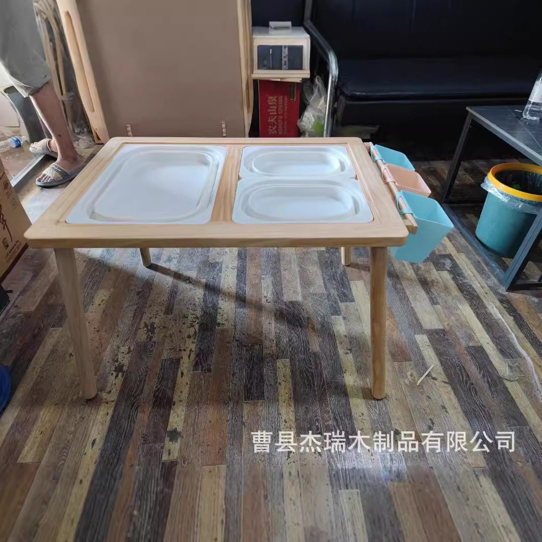 Деревянный игровой стол для детей Многофункциональный новый стол для строительства из массива дерева для игр, письма и рисования, сенсорный игровой стол для дома