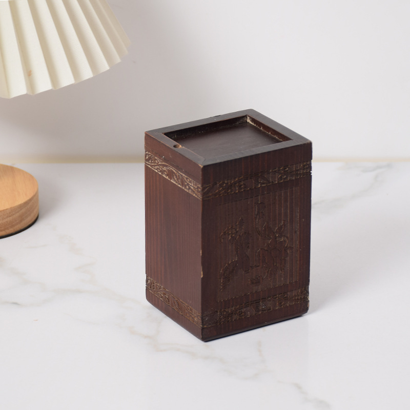 Solid Wood Carved Urn Pet Funeral Supplies Pet Ashes Storage Box Pet Funeral Box Commemorative Urn