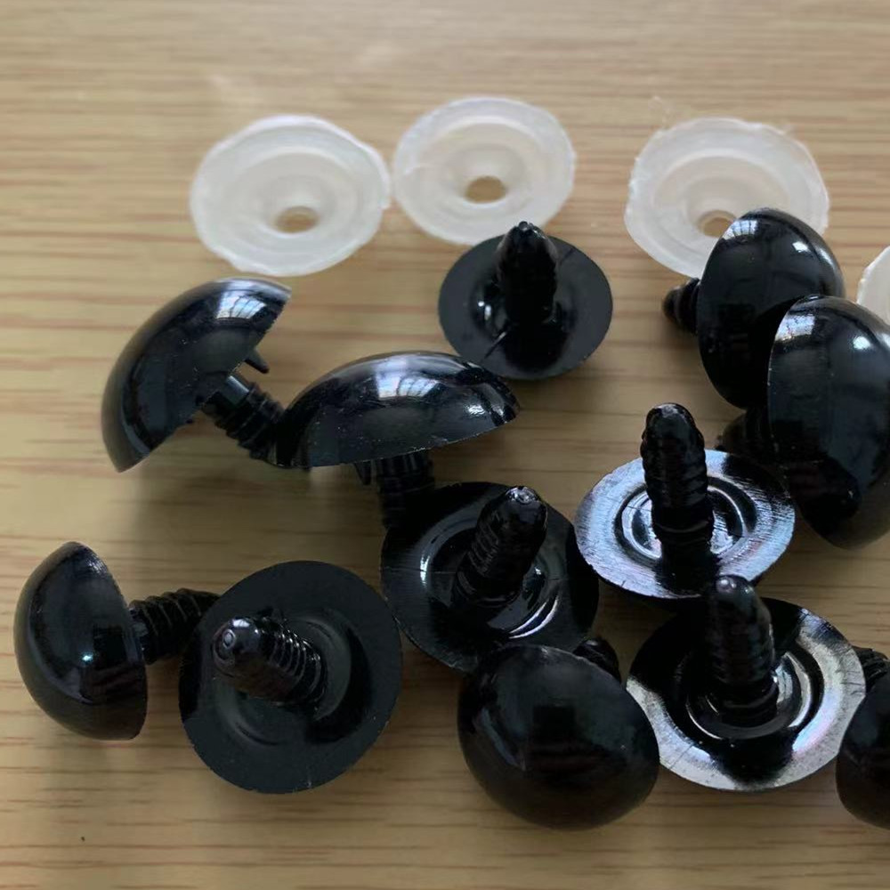 Cross-Border DIY Handmade Teddy Bear Eye Accessories Full Black Eye Screw Eye Loose Beads Black Bean Eye Doll Eyes